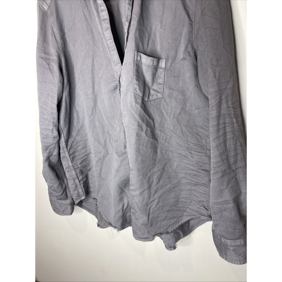 Womens Frank & Eileen Solid Grey Distressed Cotton Eileen Oxford Small S - Picture 3 of 10